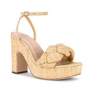 Loeffler Randall Fae Platform Sandal Heels Natural Sz 8